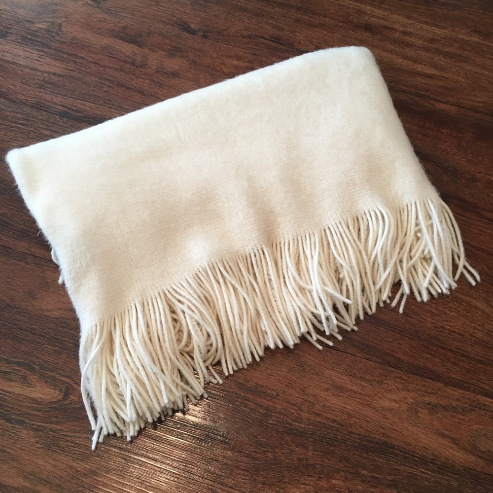 Cream Fringe Infinity Scarf